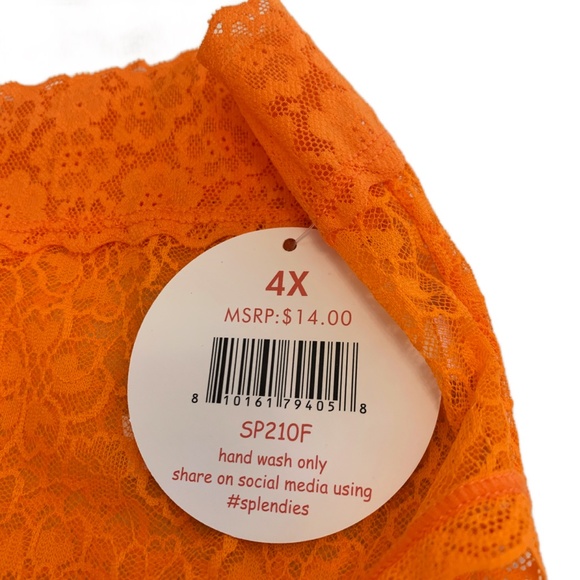 SOLD - Splendies Orange CLEMENTINA LACE BIKINI High Leg Brief Panties 4X New - Picture 11 of 11
